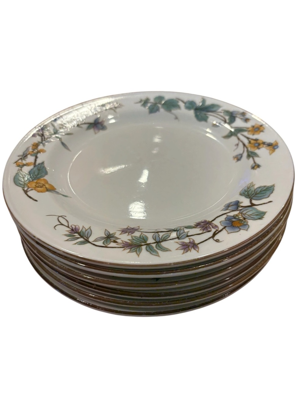 WoodHill By Citation Set Of 6 Floral Wild Flower Salad Dessert Plates 7 1/2”